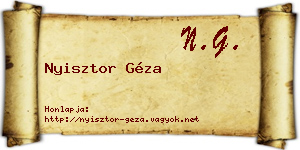 Nyisztor Géza névjegykártya