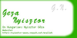 geza nyisztor business card